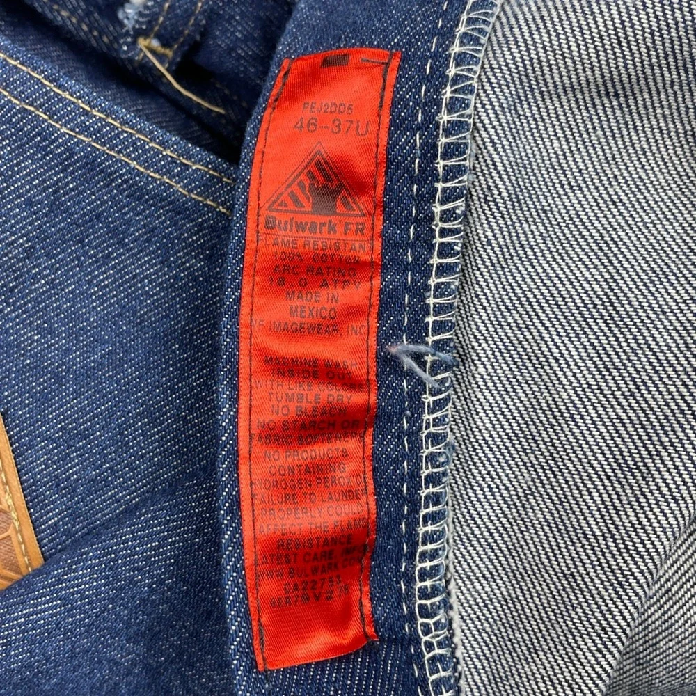 Bulwark FR Jeans Mens 46x33 Blue Flame Resistant Heavy Duty Workwear PEJ2DD5
